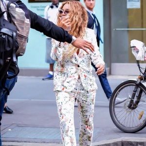 The Kooples Black and White Floral Paisley Suit